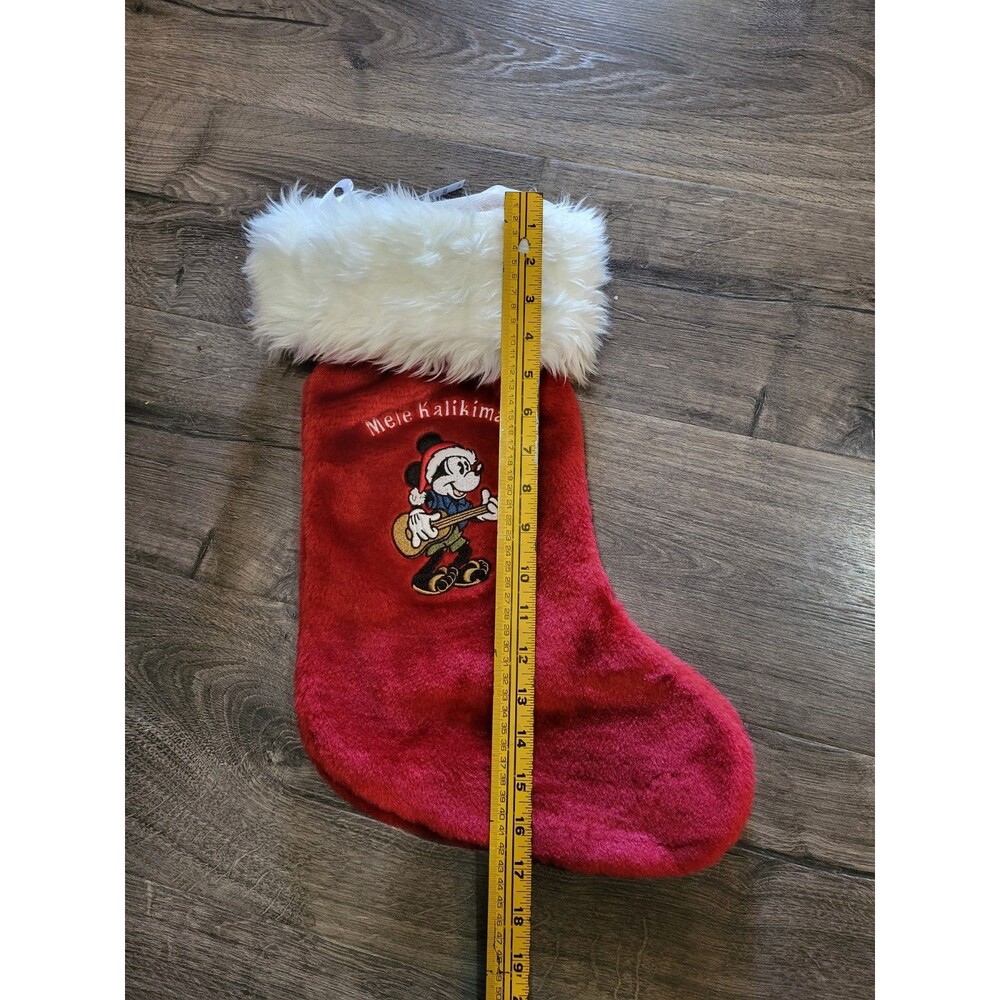NOS NWT Mele Kalikimaka Mickey Plush Stocking Hawaii 17" Disney Parks